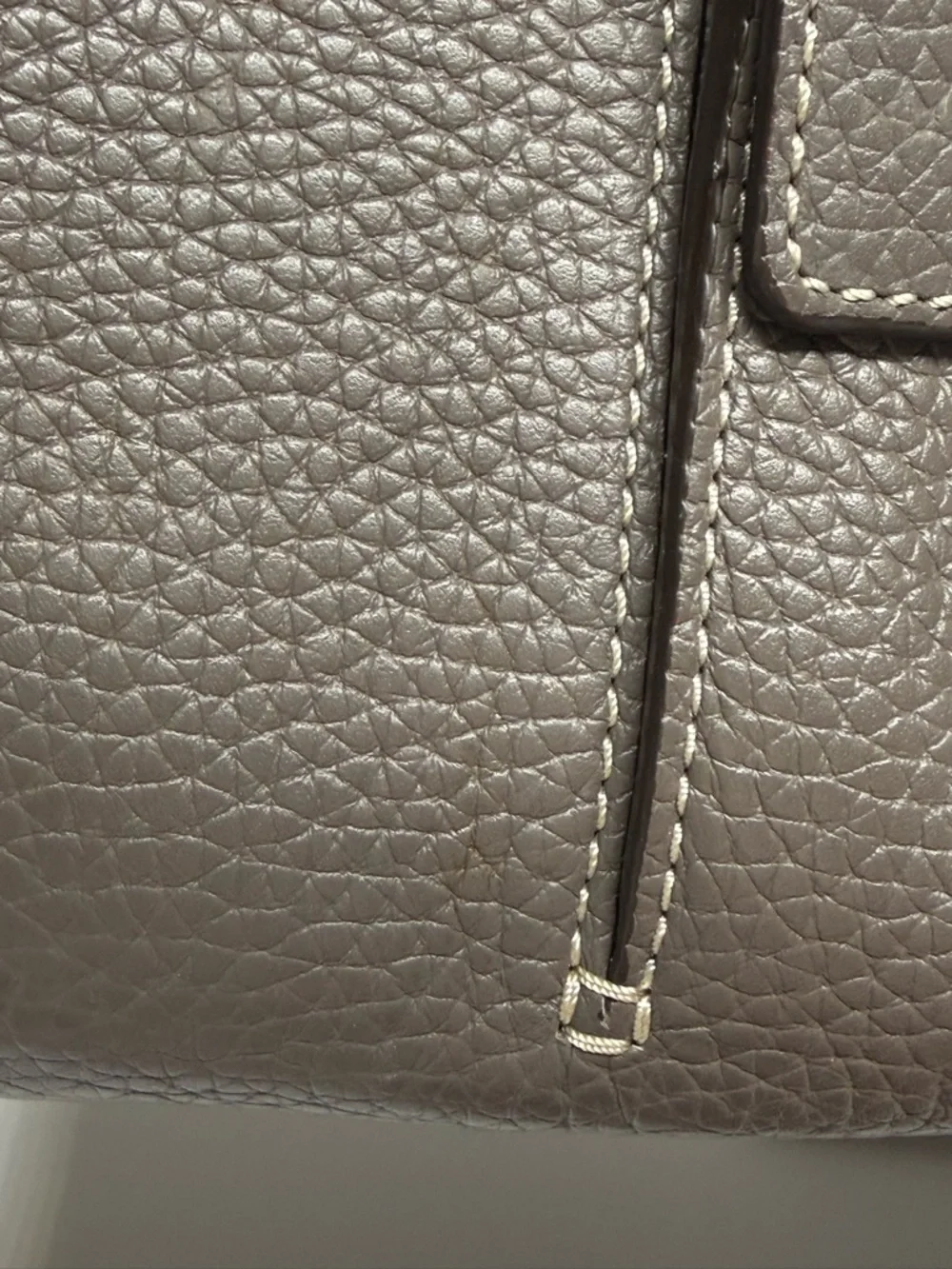 Dooney & Bourke Pebbled Leather Tote Gray Brown Tassel Shoulder Bag Large - Picture 4 of 13